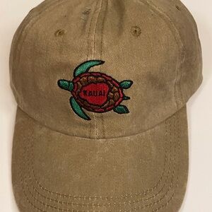 🟢NWT Kauai Sea Turtle Embroidered Dad Hat | Khaki Adjustable Hawaii Cap
